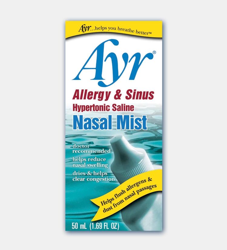 nasal how reduce swelling Hypertonic Sinus  Ayr & Saline Nasal B.F  Allergy Mist